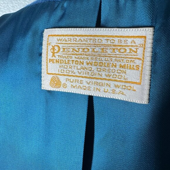Vintage Pendleton Womens Blue Blazer Size 6 100% Virgin Wool Two-Button Tailored - Picture 7 of 9